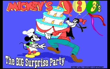 Mickey's 123's - The Big Surprise Party_Disk1 screen shot title